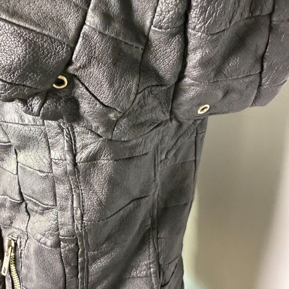 ACCENT on You 100% Leather Motorcycle Jacket, Black, Belt, Zipper, Sz S 2/$50 - Picture 13 of 16